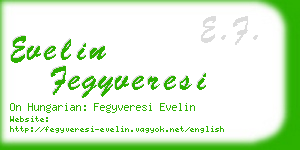 evelin fegyveresi business card